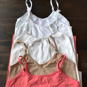 Set of 5 girls cami’s tanks undershirts M 8 10